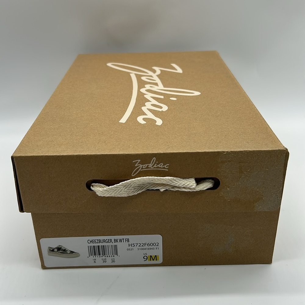 Zodiac Cheezburger Plaid Lace-Up Sneakers Women’s Size 9M Black White Tan NIB - Picture 11 of 11